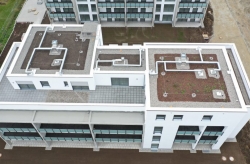 Luftaufnahme Wohnanlage mit Tiegarage